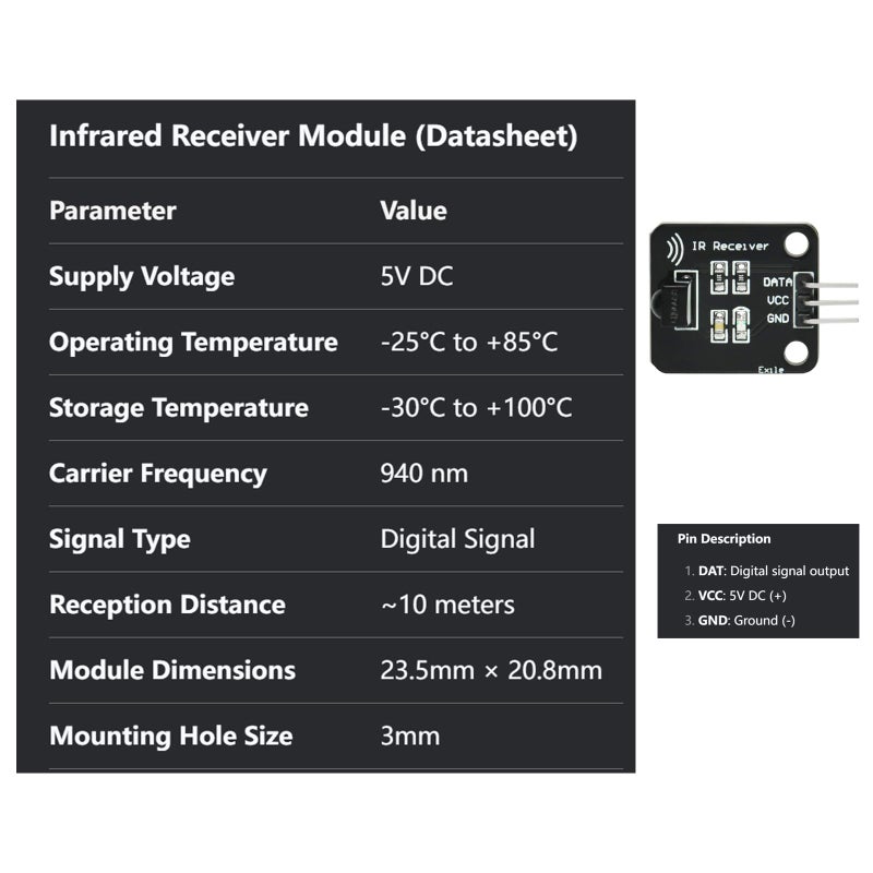 Gikfun Digital 38khz Ir Receiver Ir Transmitter Sensor Module Kit for Arduino (Pack of 3 Sets) EK8477 - Image 4